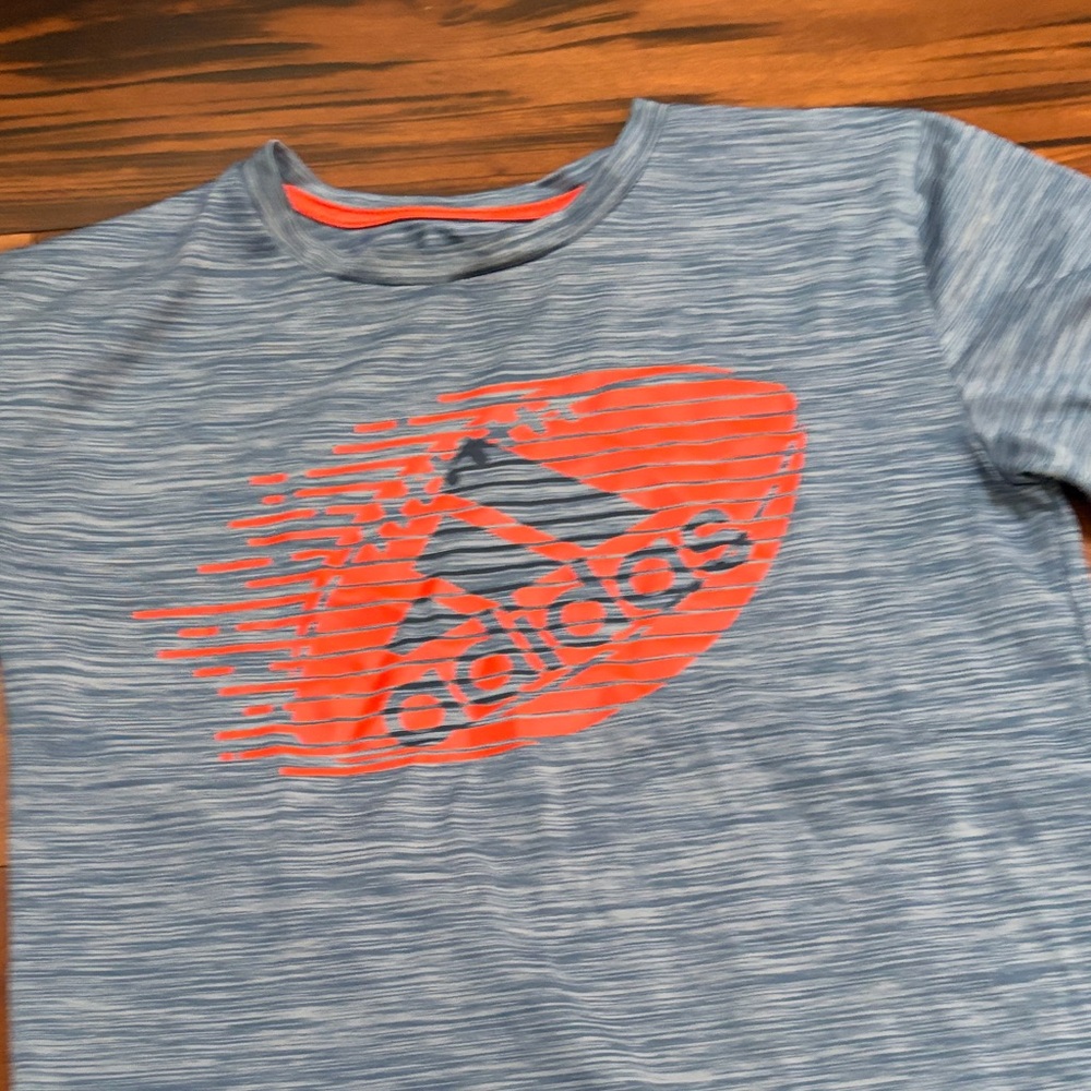 Adidas Blue and Orange Logo Tee
